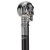 Scratch and Dent Premium Brass Chrome Skull Handle Stick: Black Beechwood V3405