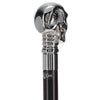Silver-Plated Chrome Skull Handle Walking Stick With Black Beechwood Shaft