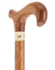Super Strong & Extra Long Oak Derby Cane: Gold Accent Collar by Royal Canes