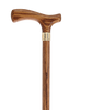 Elegant Slim-Line Oak Fritz Cane with Brass Collar