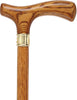 Strong Natural Oak Fritz Walking Cane & Brass Embossed Collar