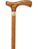 Strong Natural Oak Fritz Walking Cane & Brass Embossed Collar