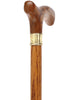 Elegant Fritz Oak Cane w/ Embossed Brass Collar