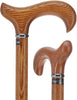 Espresso Natural Ash Derby Walking Cane with Silver Collar