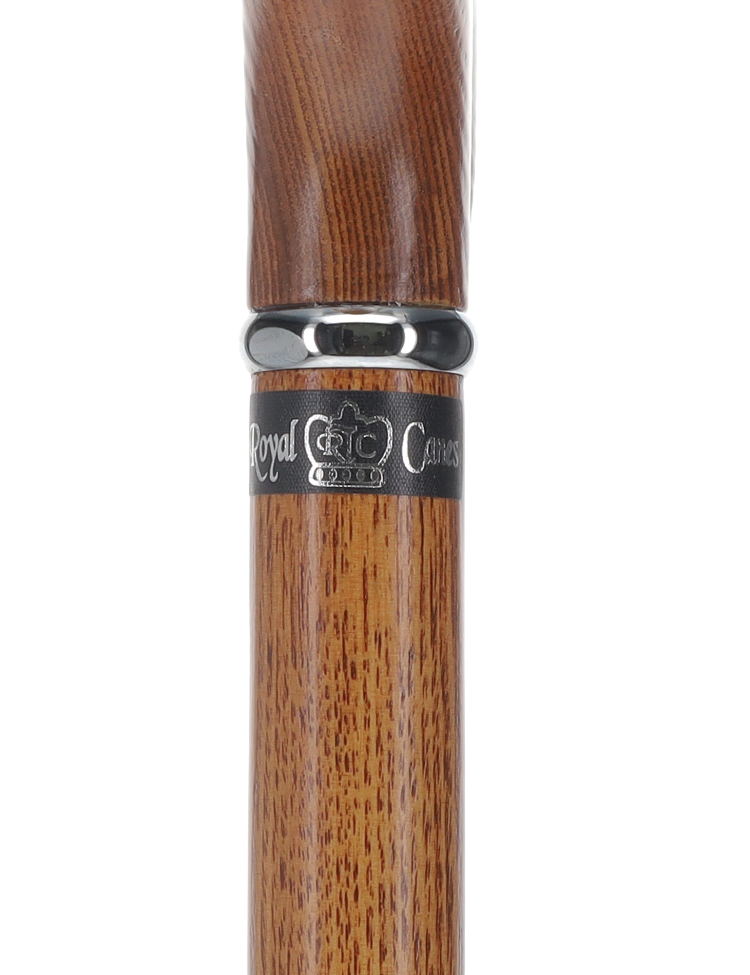 Espresso Natural Ash Derby Walking Cane with Silver Collar