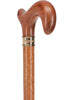 Strong Natural Oak Derby Walking Cane & Brass Embossed Collar