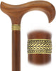 Rich Genuine Walnut Derby Cane - Embossed Collar