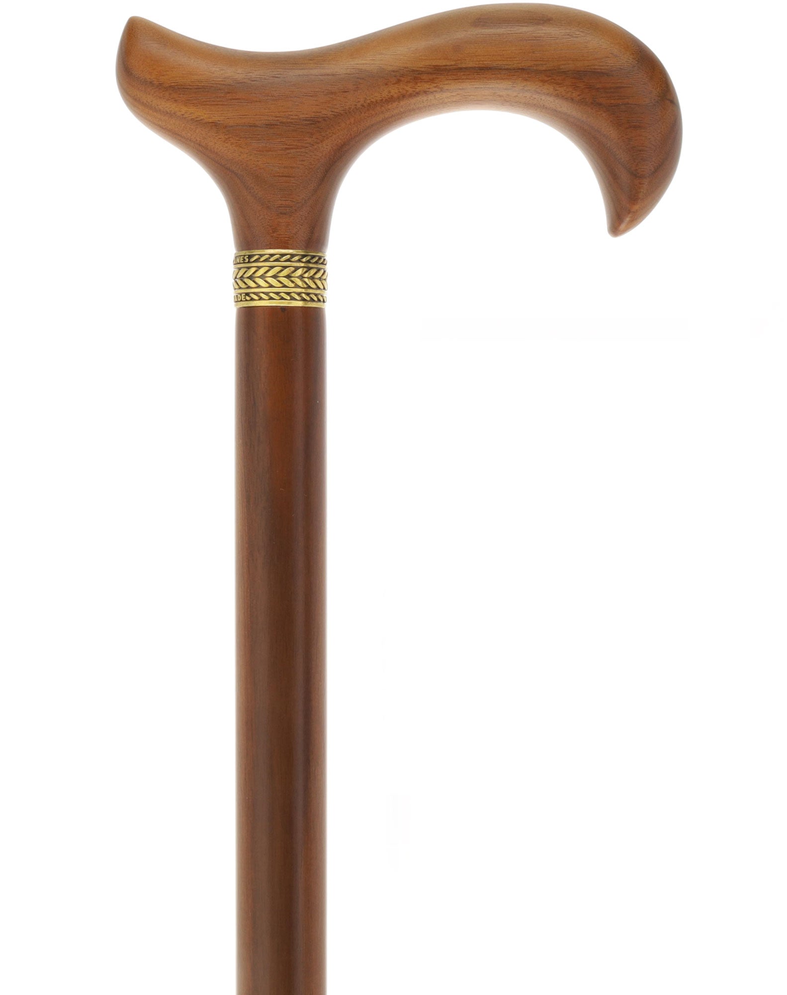 Derby Handle Standard Size (Rich Walnut Wood, Pewter Collar)