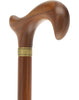 Rich Genuine Walnut Derby Cane - Embossed Collar