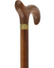 Rich Genuine Walnut Derby Cane - Embossed Collar