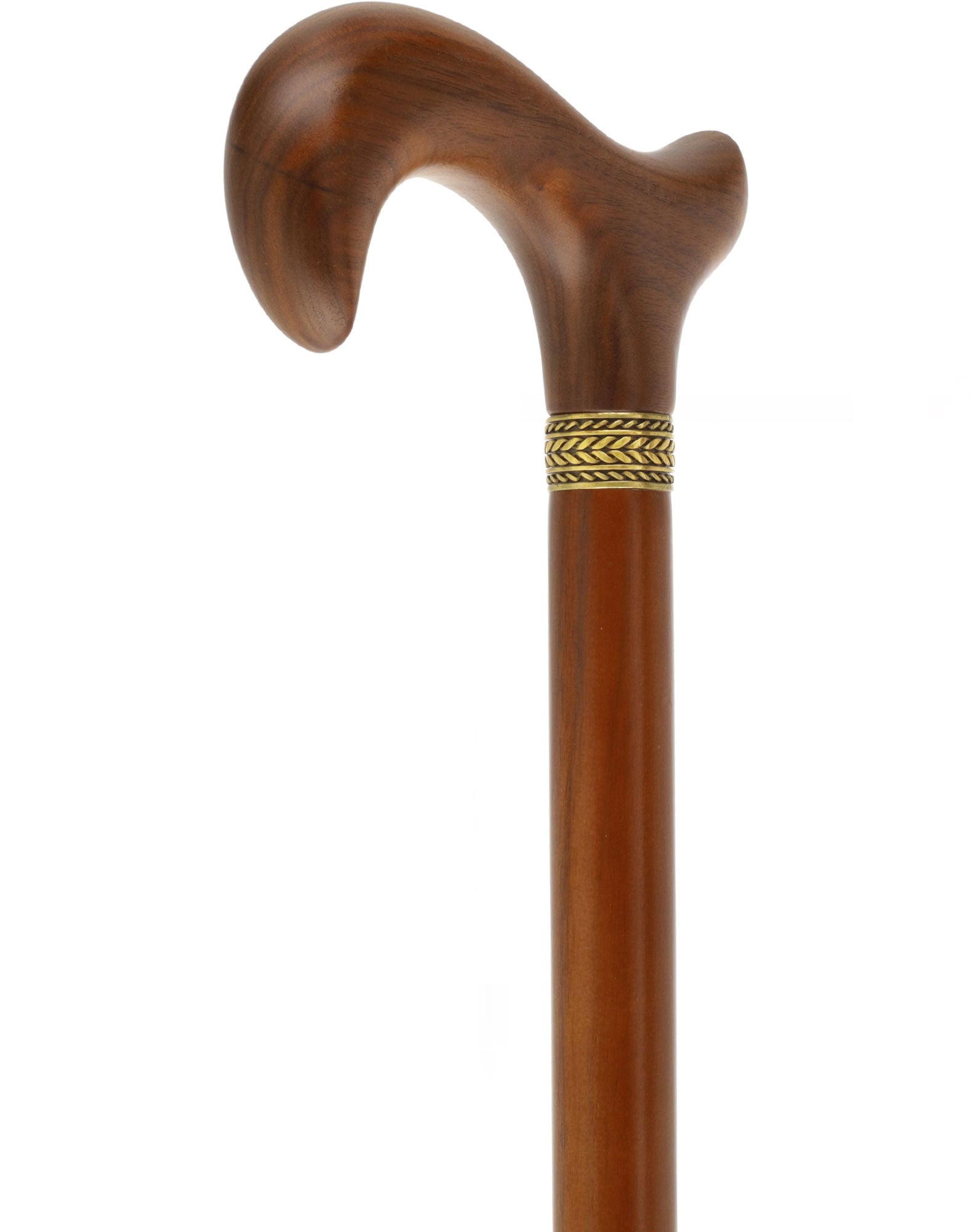 Derby Handle Standard Size (Rich Walnut Wood, Pewter Collar)