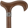 Scratch and Dent Rich Genuine Walnut Derby Cane - Embossed Collar V3487