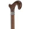 Scratch and Dent Rich Genuine Walnut Derby Cane - Embossed Collar V3487