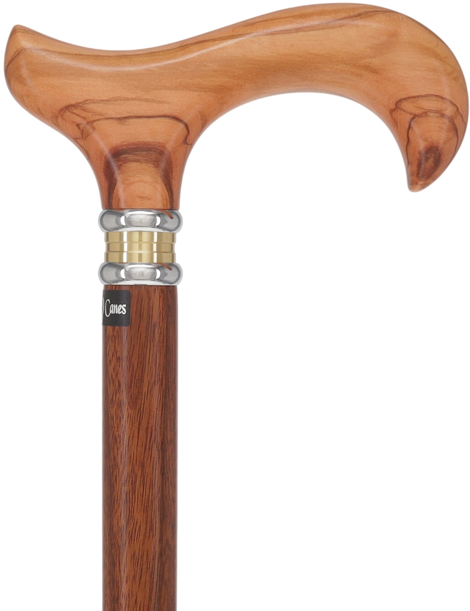 Olivewood Derby Cane - Two-Tone Collar & Ovangkol Shaft