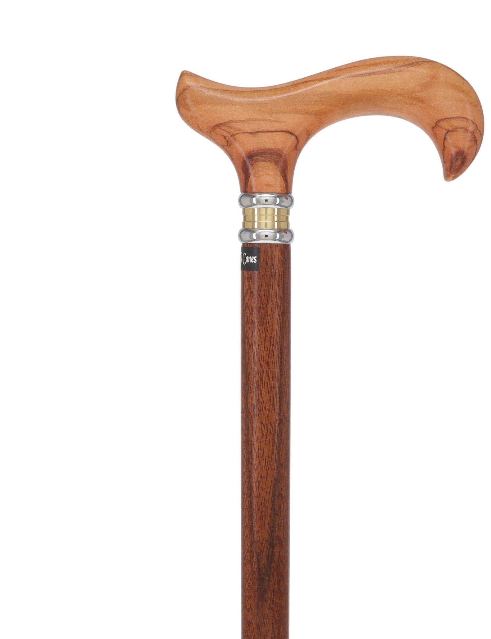 Olivewood Derby Cane - Two-Tone Collar & Ovangkol Shaft