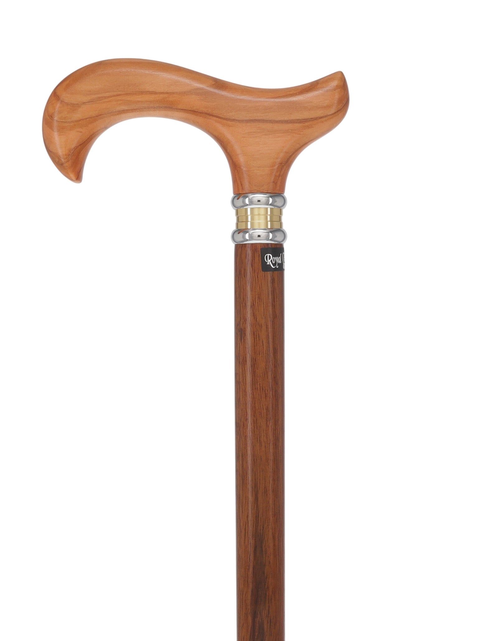 Olivewood Derby Cane - Two-Tone Collar & Ovangkol Shaft