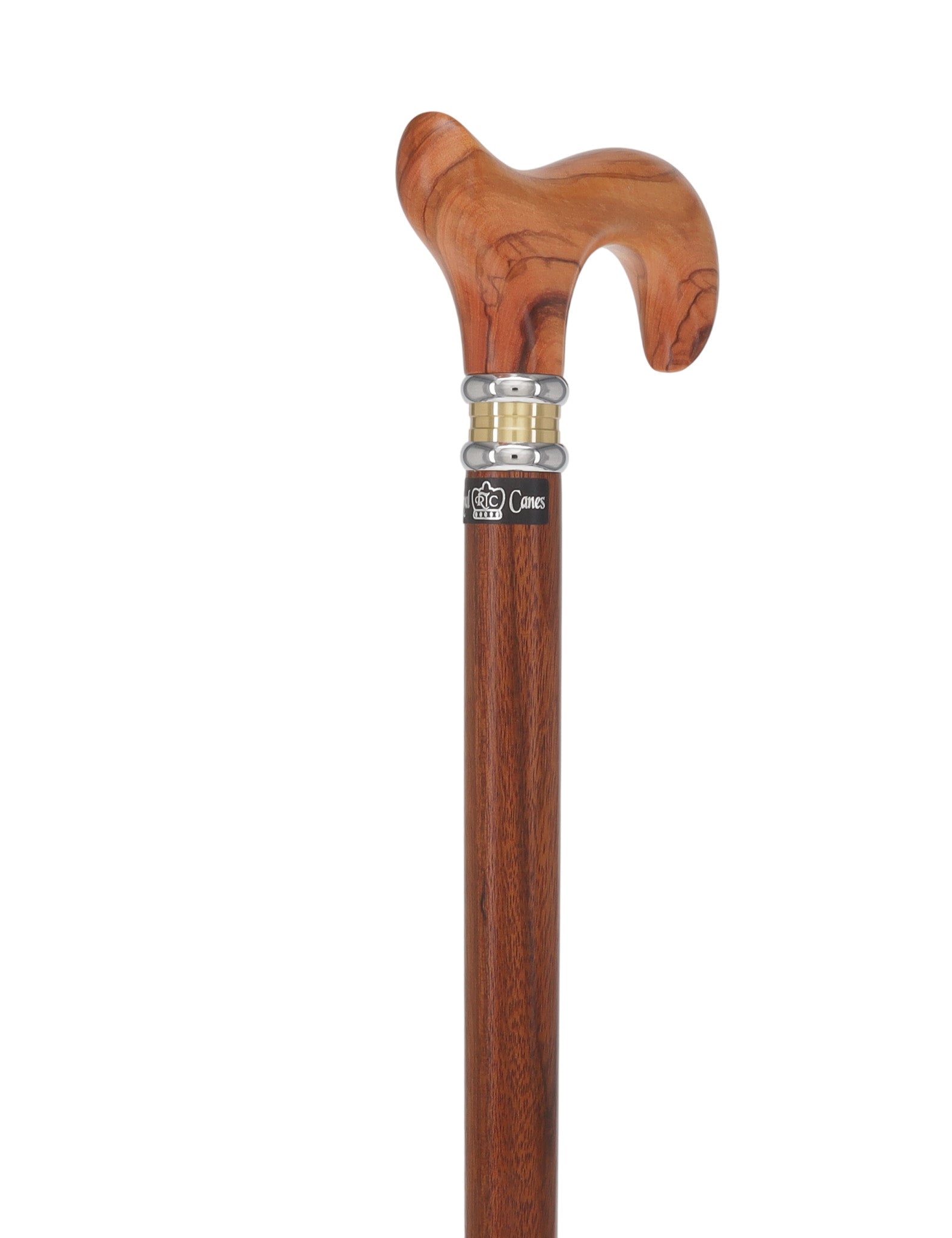 Olivewood Derby Cane - Two-Tone Collar & Ovangkol Shaft