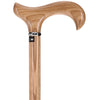 Genuine Zebrano Derby Walking Cane With Zebrano Shaft And Silver Collar