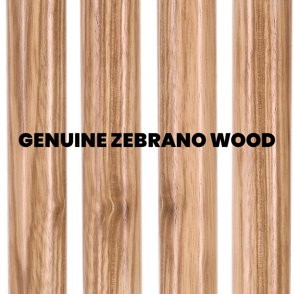 Genuine Striped Zebrano Derby Walking Cane with Natural Design