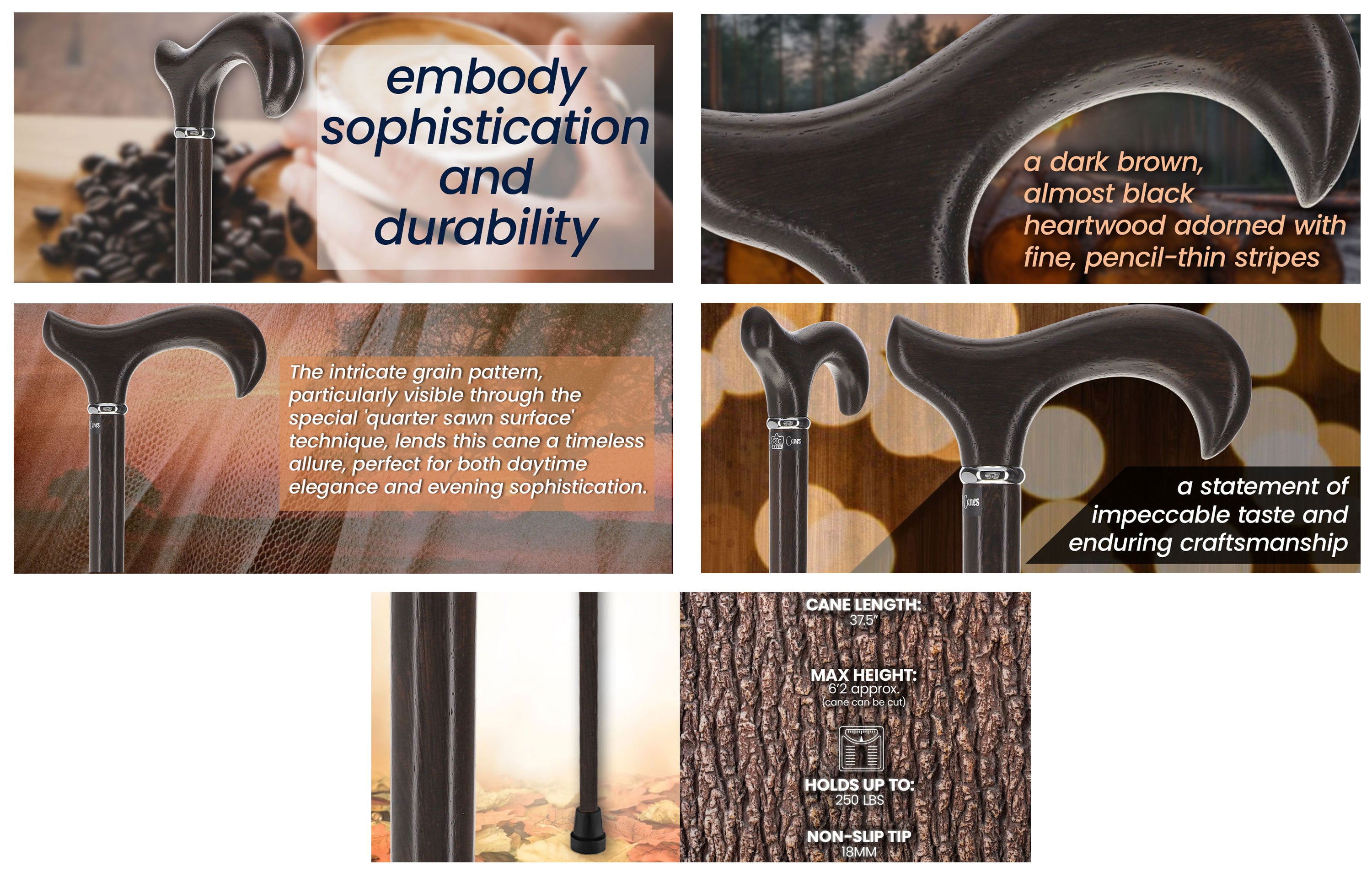 Wenge Derby Cane: Premium, Textured Exotic & Durable Wood