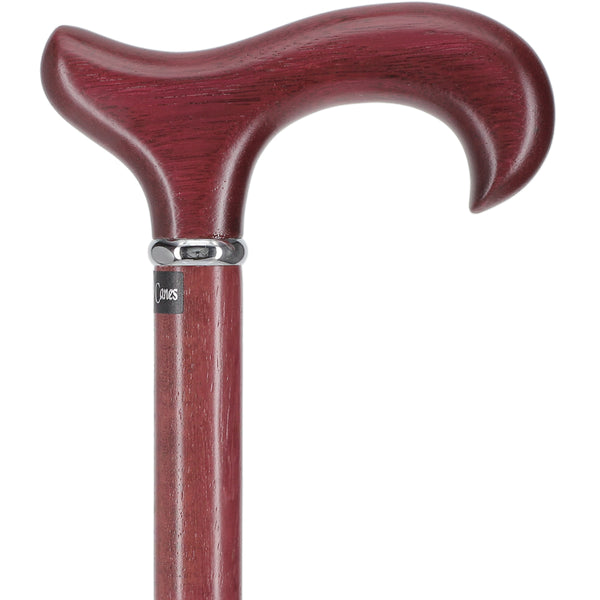 Amaranth Wood Shaft Silver Collar Amaranth 'Purpleheart' Derby Walking Cane