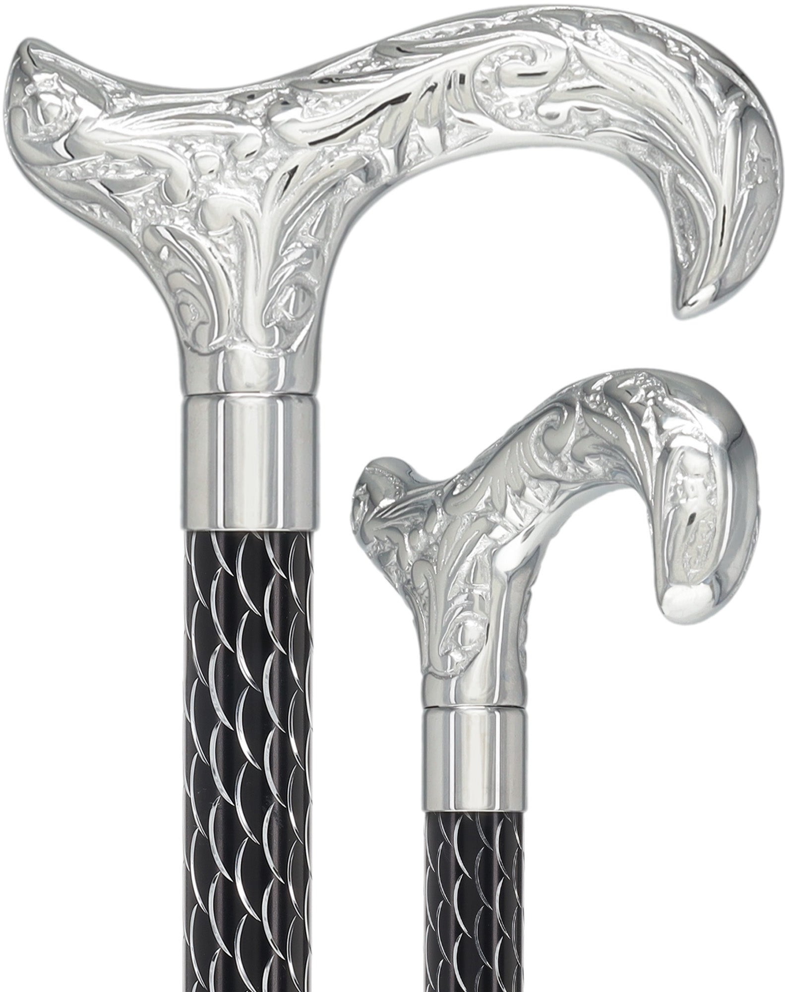Derby Premium Chrome Brass Cane: Laser-Etched Custom Shaft