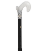 Black and White Pearlz with Rhinestone Collar and Black Designer Adjustable Orthopedic Folding Cane