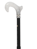 Black and White Pearlz with Rhinestone Collar and Black Designer Adjustable Orthopedic Folding Cane