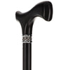 Scratch and Dent Slim Line Fritz Walking Cane With Black Beechwood Shaft and Braided Pewter Collar V2188