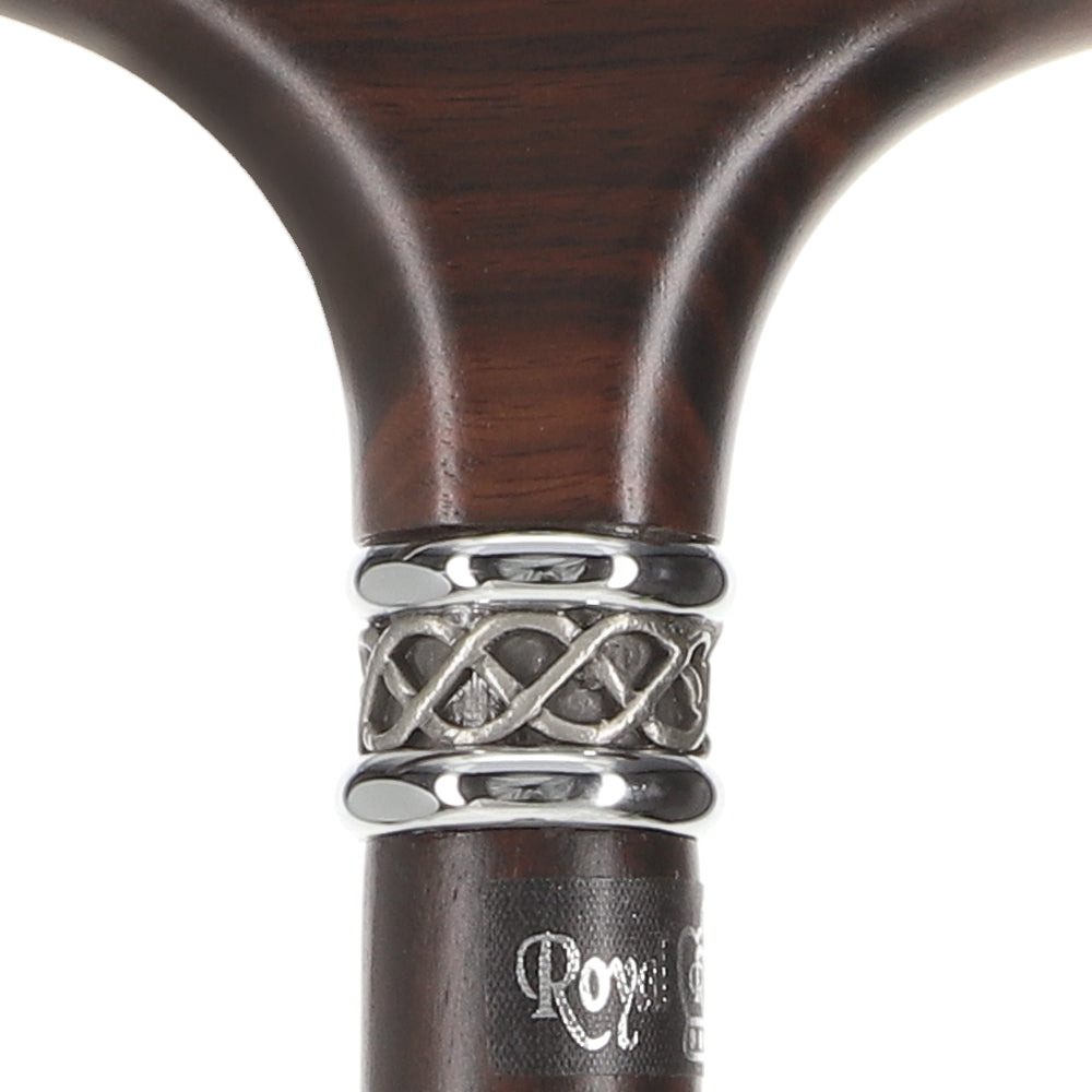 Genuine Luxury Ebony Slim Line Fritz Cane with Pewter Collar