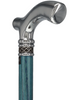 Slim Line Chrome Blue Fritz Cane: Ash Shaft, Pewter Swirl