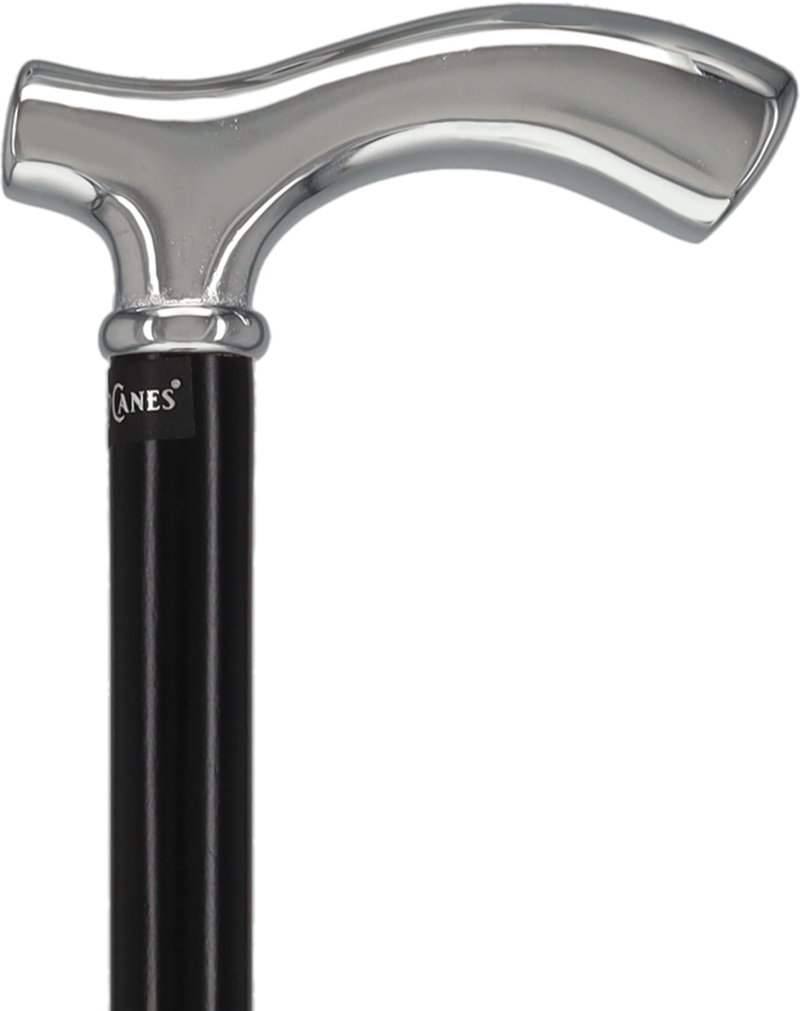 Formal Petite Black Chrome Fritz Cane, Slim & Beechwood Shaft