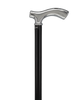 Formal Petite Black Chrome Fritz Cane, Slim & Beechwood Shaft