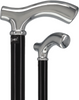 Formal Petite Black Chrome Fritz Cane, Slim & Beechwood Shaft