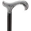 Formal Luxury Chrome Derby Cane: Silver Collar & SafeTbase