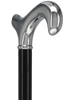 Formal Chrome Derby Cane, Black Beechwood & Silver Collar