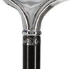 Scratch and Dent Formal Chrome Derby Cane, Black Beechwood & Silver Collar V3363