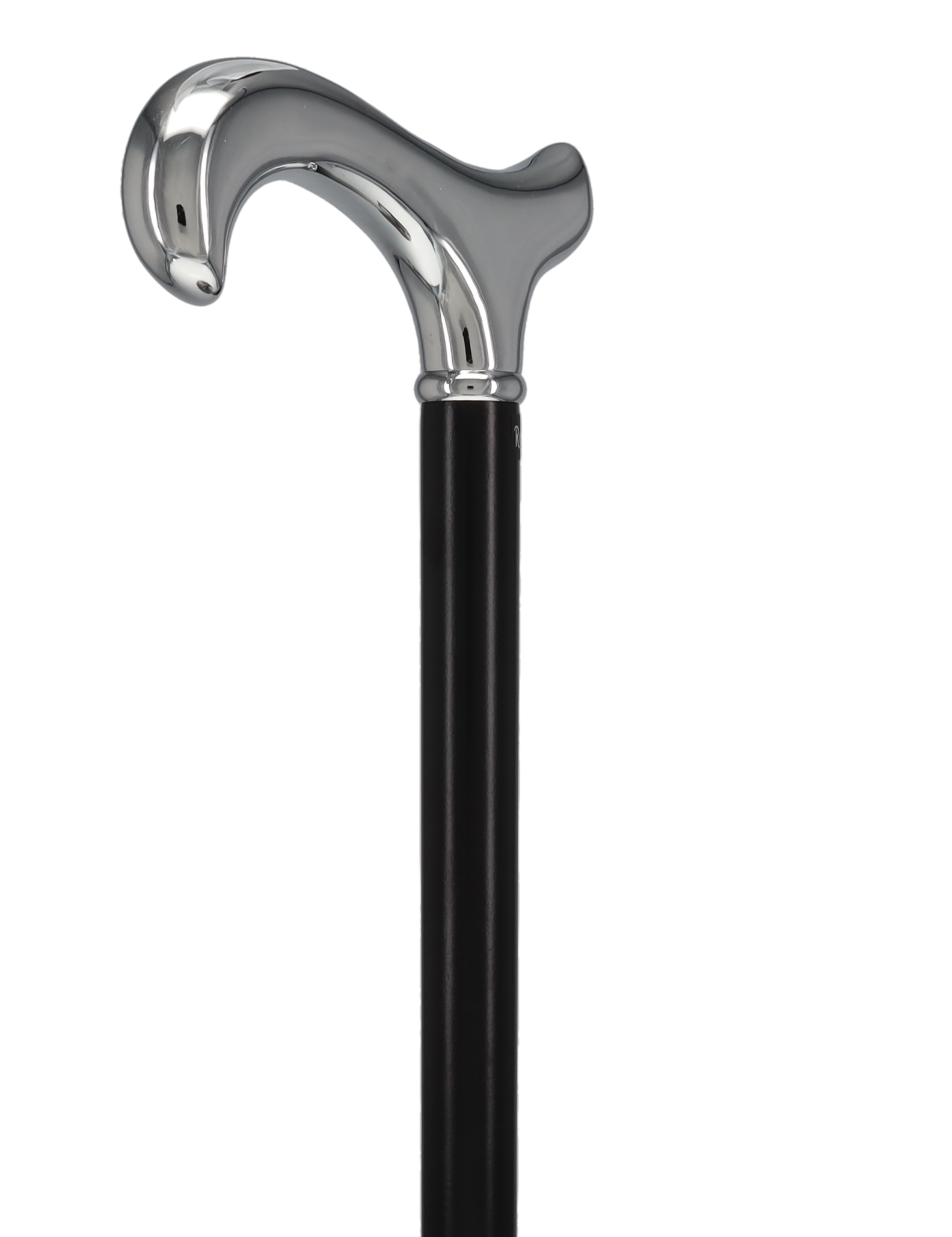 Formal Chrome Derby Cane, Black Beechwood & Silver Collar