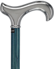Scratch and Dent Luxury Blue Chrome Derby Cane - Stained Denim Ash Wood V3026