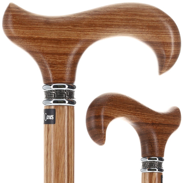 Genuine Zebrano Derby Cane with Matching Shaft & Pewter Collar