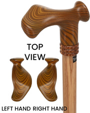 Contour Palm Grip Cane - Zebrano Wood, Ergonomic Comfort