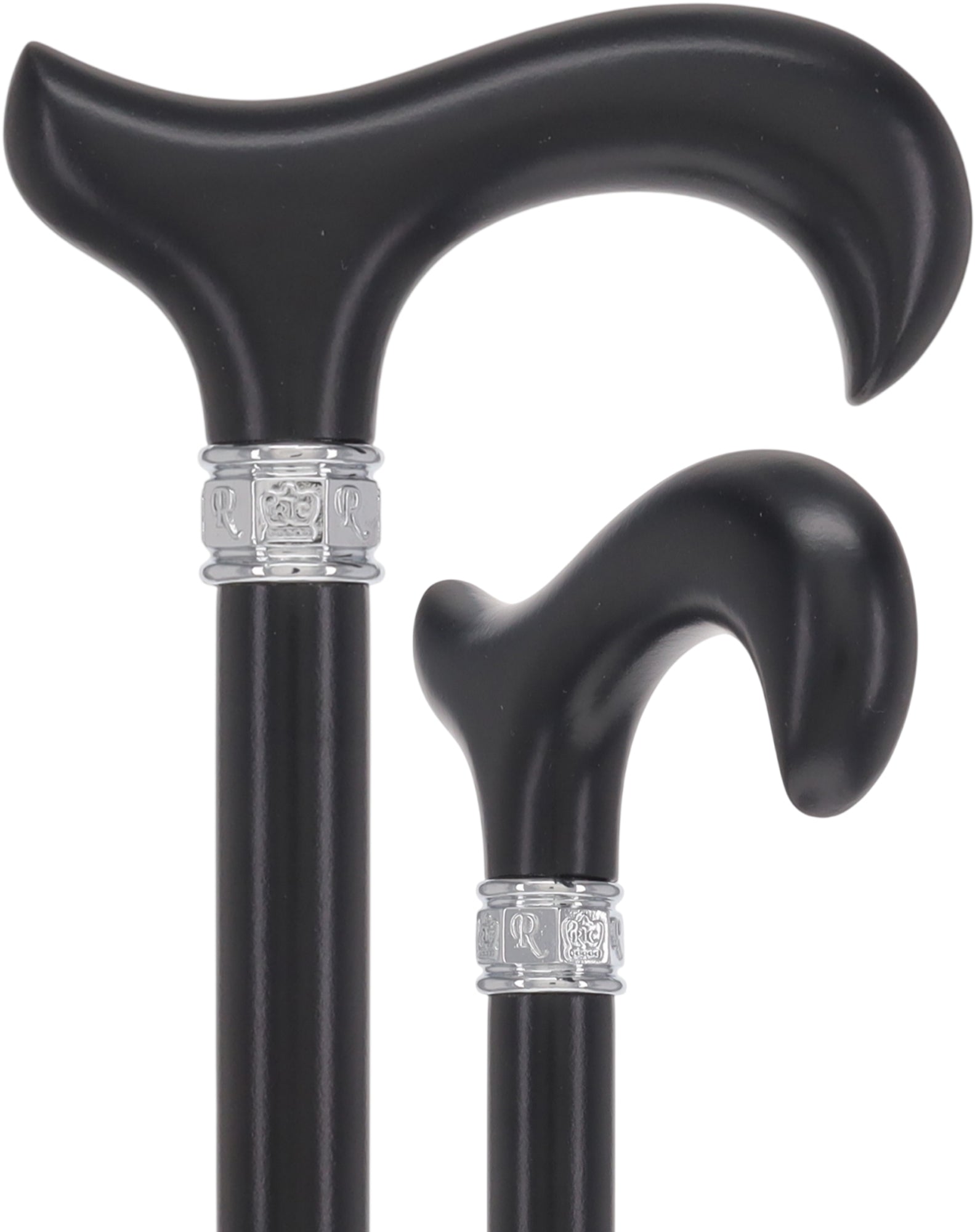 Elegant Black Beechwood Derby - Embossed Pewter Collar