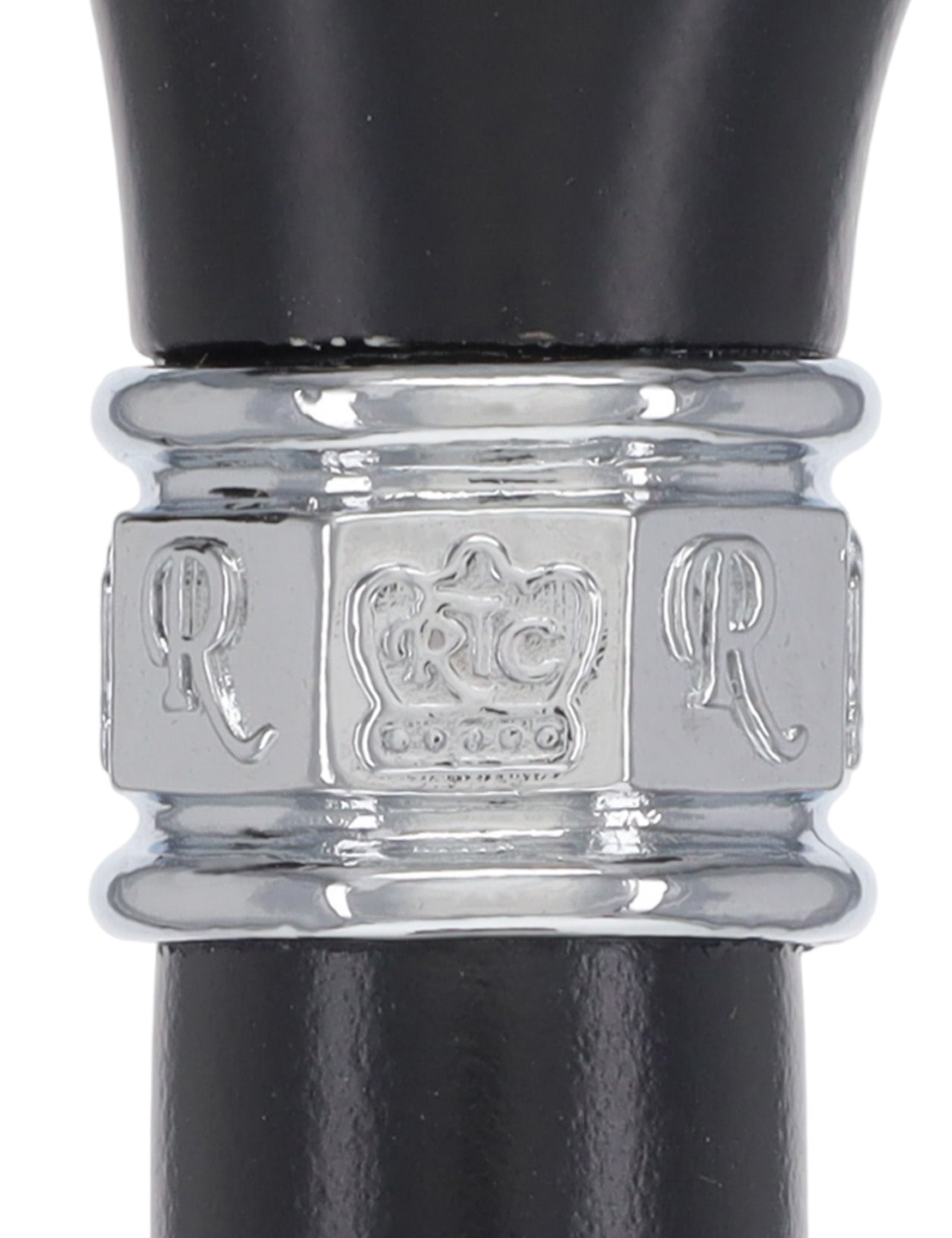Elegant Black Beechwood Derby - Embossed Pewter Collar