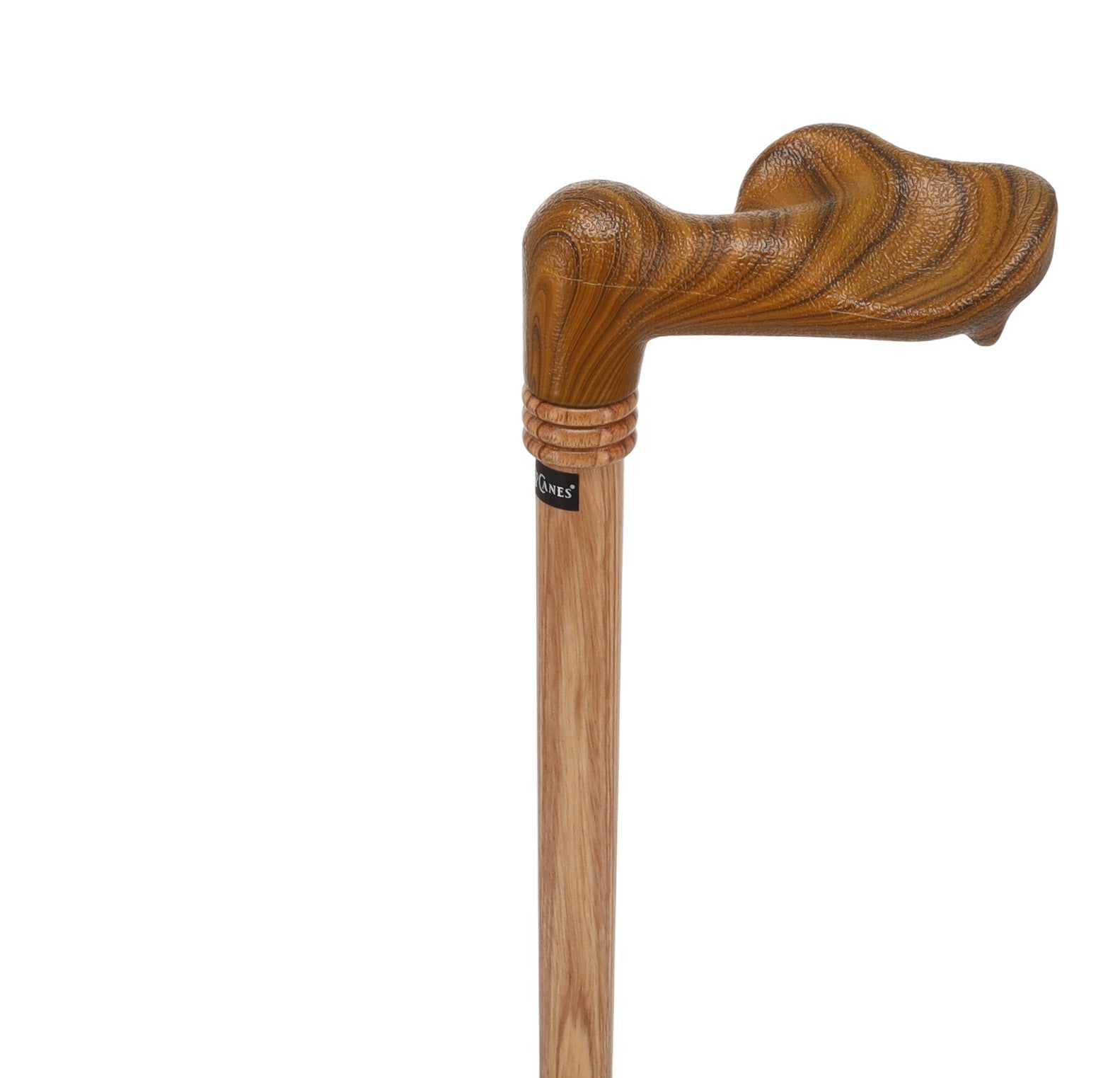 Comfort Palm Grip Cane - Zebrano Wood & Collar