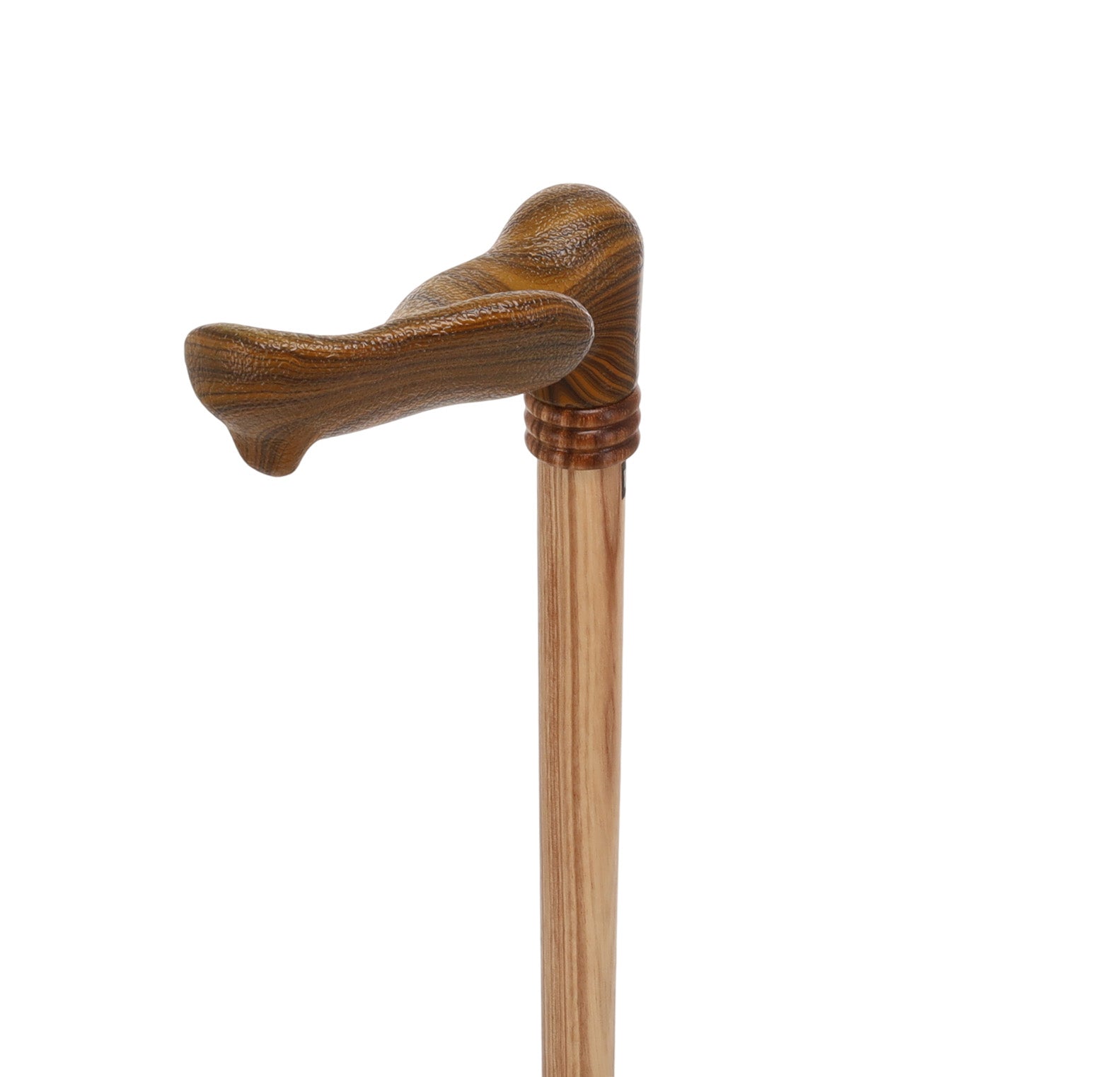 Comfort Palm Grip Cane - Zebrano Wood & Collar