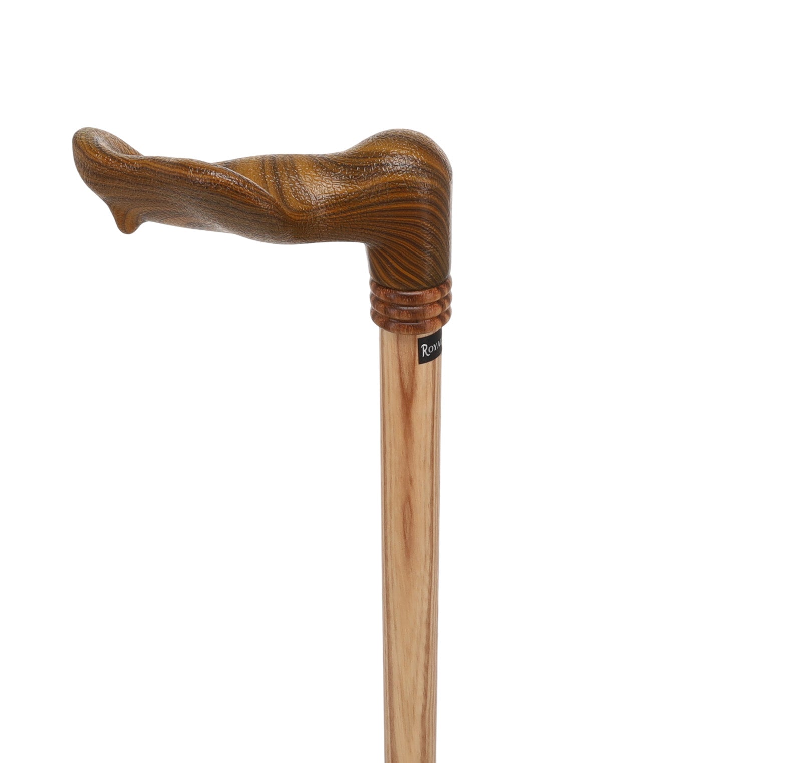 Comfort Palm Grip Cane - Zebrano Wood & Collar