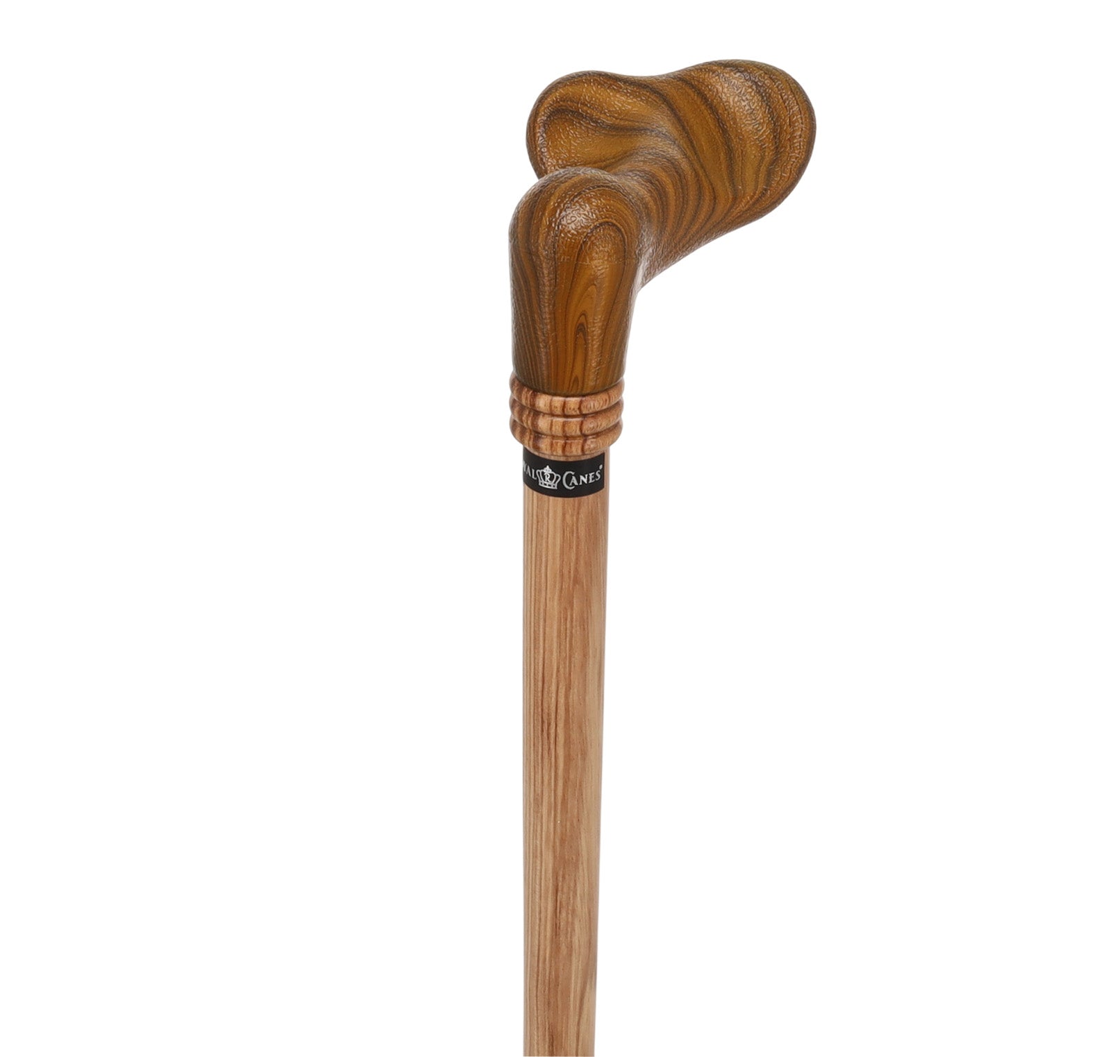 Comfort Palm Grip Cane - Zebrano Wood & Collar