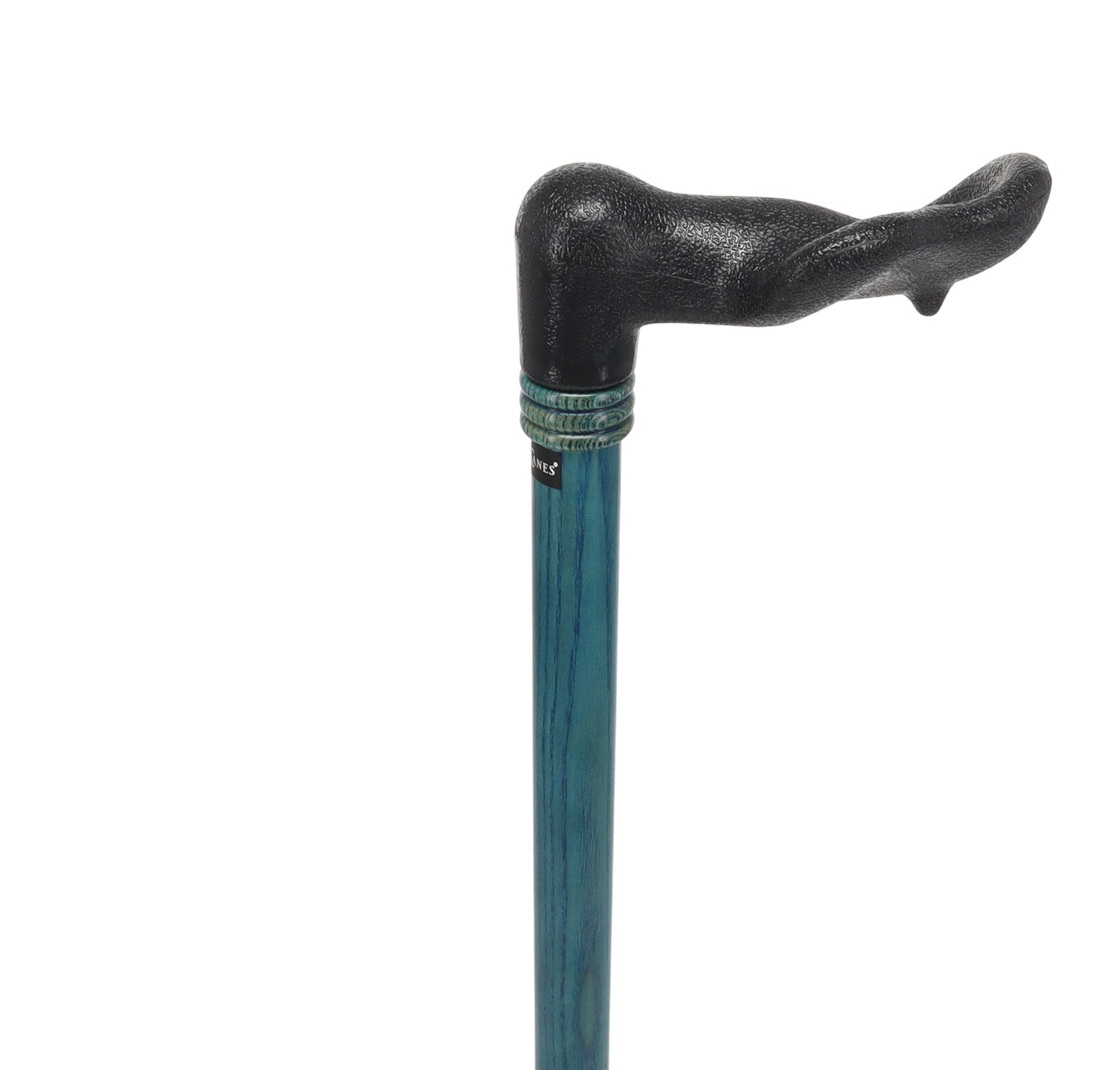 Comfy Denim Blue Palm-Grip Cane: Ash Wood Shaft & Wooden Collar
