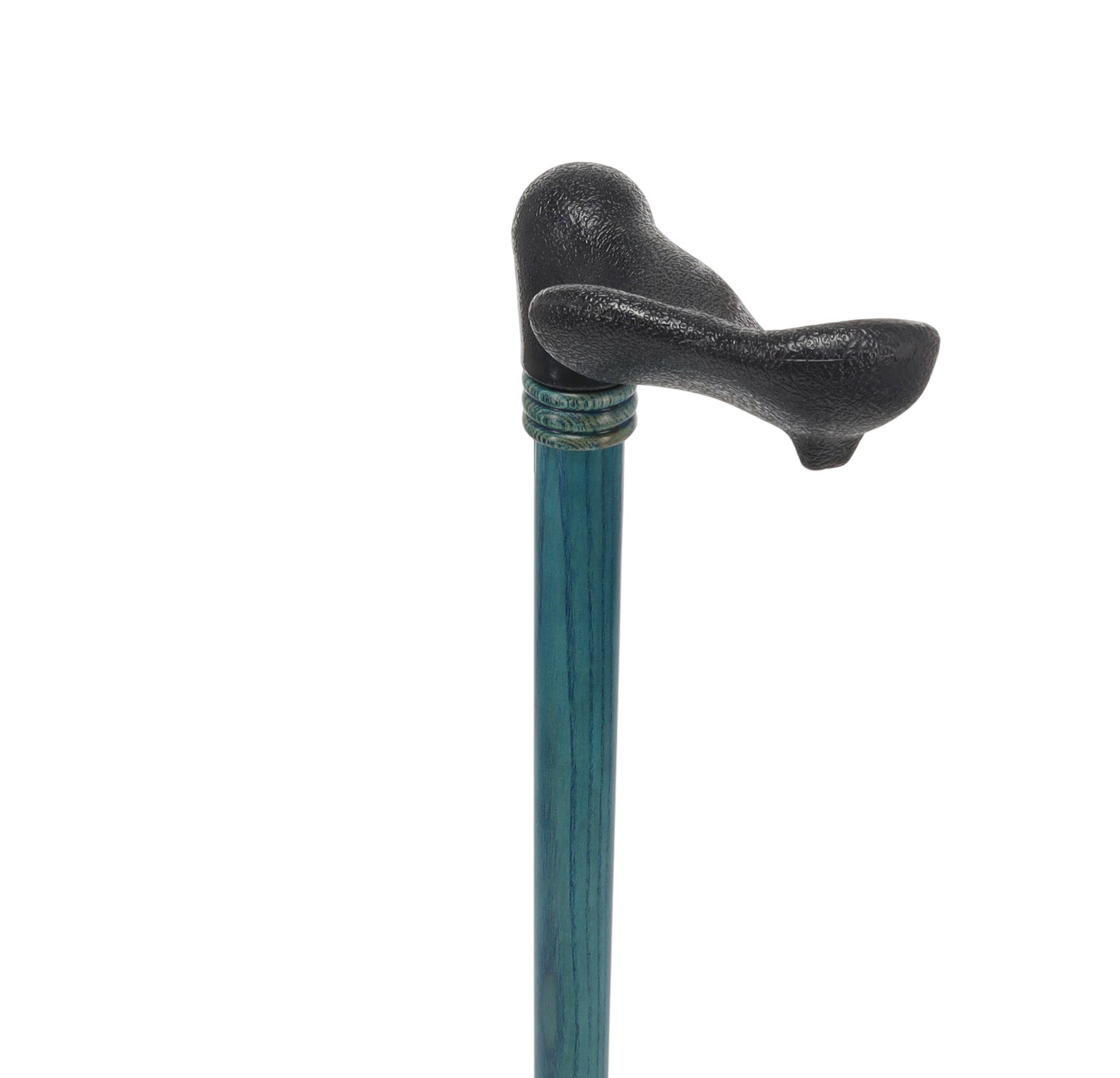Comfy Denim Blue Palm-Grip Cane: Ash Wood Shaft & Wooden Collar