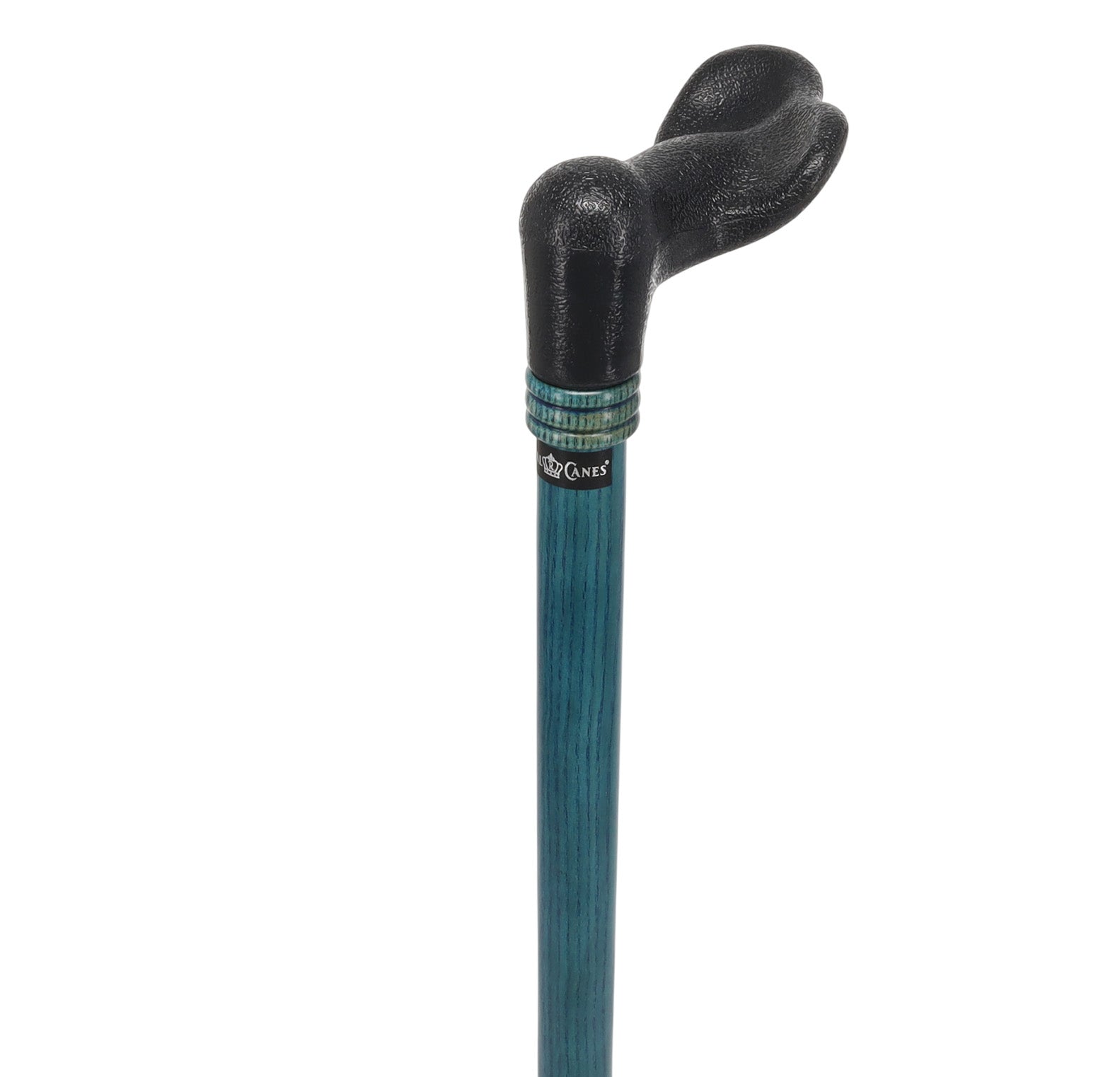 Comfy Denim Blue Palm-Grip Cane: Ash Wood Shaft & Wooden Collar